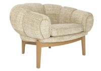Billede af GUBI Croissant Lounge Chair SH: 46 cm - Oak / Dedar Smila 