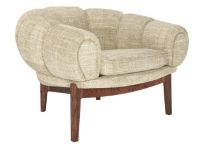 Billede af GUBI Croissant Lounge Chair SH: 46 cm - Walnut / Dedar Smila 