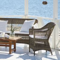 Billede af Sika-Design Charlot Exterior Havestol inkl. Hynde SH: 46 cm - Antique Grey/A672 Tempotest Michelangelo Light Blue 