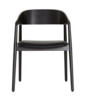 Billede af Andersen Furniture AC2 Stol SH: 43,5 cm - Eg Sort Lak/Sort Læder