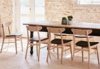 Billede af Farstrup 210r Spisebordstol SH: 47 cm - Hvidolieret Eg / Mørkebrunt Læder