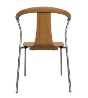 Billede af Farstrup 2500 Stag-S Spisebordstol SH: 45 cm - Natur Eg / Chrome Stål