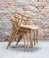 Billede af Farstrup 2500 Stag-S Spisebordstol SH: 45 cm - Natur Eg / Chrome Stål