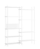 Billede af Moebe Shelving System Double w. Back Plate 200x162 cm - White