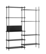 Billede af Moebe Shelving System Double w. Back Plate 200x162 cm - Black