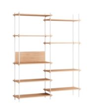 Billede af Moebe Shelving System Double w. Back Plate 200x162 cm - Oak/White