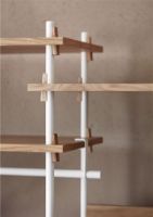 Billede af Moebe Shelving System Double w. Back Plate 200x162 cm - Oak/White
