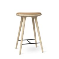 Billede af Mater High Stool H: 69 cm - Sæbebehandlet Eg / Natur Læder