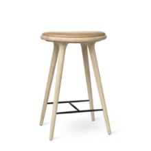 Billede af Mater High Stool H: 69 cm - Sæbebehandlet Eg / Natur Læder