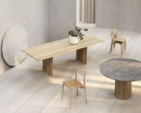 Billede af Vipp 494 Cabin Round Table Ø: 130 cm - Light Oak / Grey Marble 