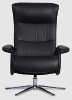 Billede af IMG Space 2000 Lænestol inkl. Fodskammel SH: 46 cm - Rosso 1 Black/B1 Slimline/Børstet Stål