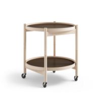 Billede af Brdr. Krüger Bølling Bakkebord m. 2 bakker Ø: 50 cm - Ubehandlet Bøg/Beige og Brun