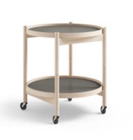 Billede af Brdr. Krüger Bølling Bakkebord m. 2 bakker Ø: 50 cm - Ubehandlet Bøg/Lysegrå og Grå