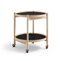 Billede af Brdr. Krüger Bølling Bakkebord m. 2 bakker Ø: 50 cm - Olieret Bøg/Sort og Hvid