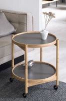 Billede af Brdr. Krüger Bølling Bakkebord m. 2 bakker Ø: 50 cm - Olieret Bøg/Lysegrå og Grå