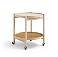 Billede af Brdr. Krüger Bølling Bakkebord m. 2 bakker Ø: 50 cm - Olieret Bøg/Gul og Creme