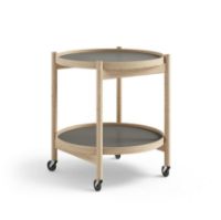 Billede af Brdr. Krüger Bølling Bakkebord m. 2 bakker Ø: 50 cm - Ubehandlet Eg/Lysegrå og Grå