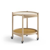 Billede af Brdr. Krüger Bølling Bakkebord m. 2 bakker Ø: 50 cm - Ubehandlet Eg/Gul og Creme