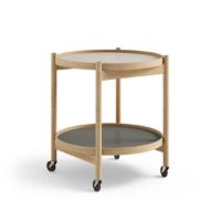 Billede af Brdr. Krüger Bølling Bakkebord m. 2 bakker Ø: 50 cm - Olieret Eg/Lysegrå og Grå