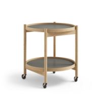 Billede af Brdr. Krüger Bølling Bakkebord m. 2 bakker Ø: 50 cm - Olieret Eg/Lysegrå og Grå