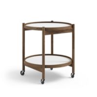 Billede af Brdr. Krüger Bølling Bakkebord m. 2 bakker Ø: 50 cm - Røget Eg Olieret/Sort og Hvid