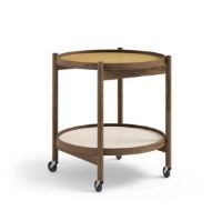 Billede af Brdr. Krüger Bølling Bakkebord m. 2 bakker Ø: 50 cm - Røget Eg Olieret/Gul og Creme