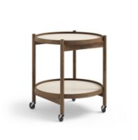 Billede af Brdr. Krüger Bølling Bakkebord m. 2 bakker Ø: 50 cm - Røget Eg Olieret/Gul og Creme