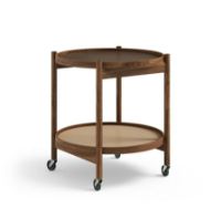 Billede af Brdr. Krüger Bølling Bakkebord m. 2 bakker Ø: 50 cm - Olieret Valnød/Beige og Brun