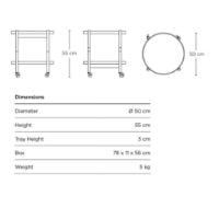 Billede af Brdr. Krüger Bølling Bakkebord m. 2 bakker Ø: 50 cm - Olieret Valnød/Leaf 