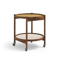 Billede af Brdr. Krüger Bølling Bakkebord m. 2 bakker Ø: 50 cm - Olieret Valnød/Gul og Creme