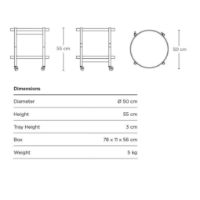 Billede af Brdr. Krüger Bølling Bakkebord m. 2 bakker Ø: 50 cm - Olieret Valnød/Gul og Creme