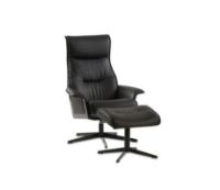 Billede af IMG Comfort Luxor M Lænestol m. Fodskammel SH: 45 cm - Prime 301 Black/Sort Stål