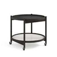 Billede af Brdr. Krüger Bølling Bakkebord m. 2 bakker Ø: 60 cm - Sortmalet Eg/Sort og Hvid