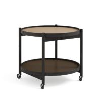 Billede af Brdr. Krüger Bølling Bakkebord m. 2 bakker Ø: 60 cm - Sortmalet Eg/Beige og Brun