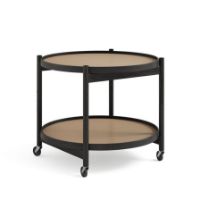 Billede af Brdr. Krüger Bølling Bakkebord m. 2 bakker Ø: 60 cm - Sortmalet Eg/Beige og Brun