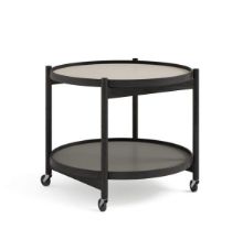 Billede af Brdr. Krüger Bølling Bakkebord m. 2 bakker Ø: 60 cm - Sortmalet Eg/Lysegrå og Grå