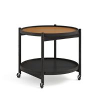 Billede af Brdr. Krüger Bølling Bakkebord m. 2 bakker Ø: 60 cm - Sortmalet Eg/Cognac og Sort