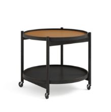 Billede af Brdr. Krüger Bølling Bakkebord m. 2 bakker Ø: 60 cm - Sortmalet Eg/Cognac og Sort