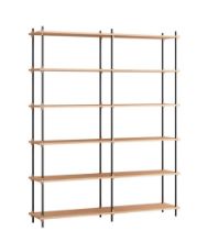 Billede af Moebe Shelving System Double 200x162 cm - Oak/Black