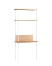 Billede af Moebe Shelving System Desk Tall 200x85 cm - White/Oak
