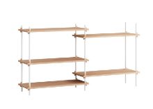 Billede af Moebe Shelving System Low/Double 85x162 cm - Oak/White