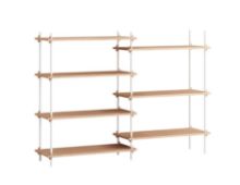 Billede af Moebe Shelving System Medium/Double 115x162 cm - White/Oak