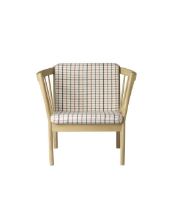 Billede af FDB Møbler Erik Ole Jørgensen J146 Lænestol H: 79,5 cm - Eg/Rødternet Hestedækken
