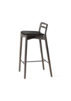 Billede af Vipp 484 Cabin Counter Stool SH: 67 cm - Dark Oak/Black Leather