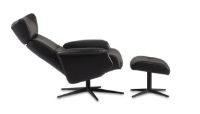 Billede af IMG Comfort Space 3800 Lænestol Læder Prime SH: 45cm - Sort/Børstet Alu