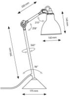 Billede af DCW Editions Lampe Gras N205 Bordlampe Rund H: 59cm - Sort/Gul