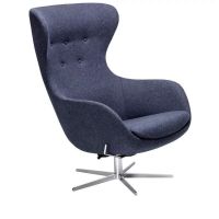 Billede af Søren Lund SL 407 Lænestol SH: 42 cm - Main Line Flax Blå/Satinkrom Sokkel m. Drej