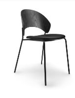 Billede af Please Wait To Be Seated Dosina Spisebordsstol Polstret  - Sort/Sort 