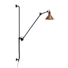 Billede af DCW Editions Lampe Gras N214 Væglampe Konisk H: 120cm - Sort/Rå Kobber