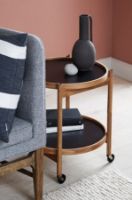 Billede af Brdr. Krüger Bølling Bakkebord m. 2 bakker Ø: 60 cm - Røget Eg Olieret/Sort og Hvid